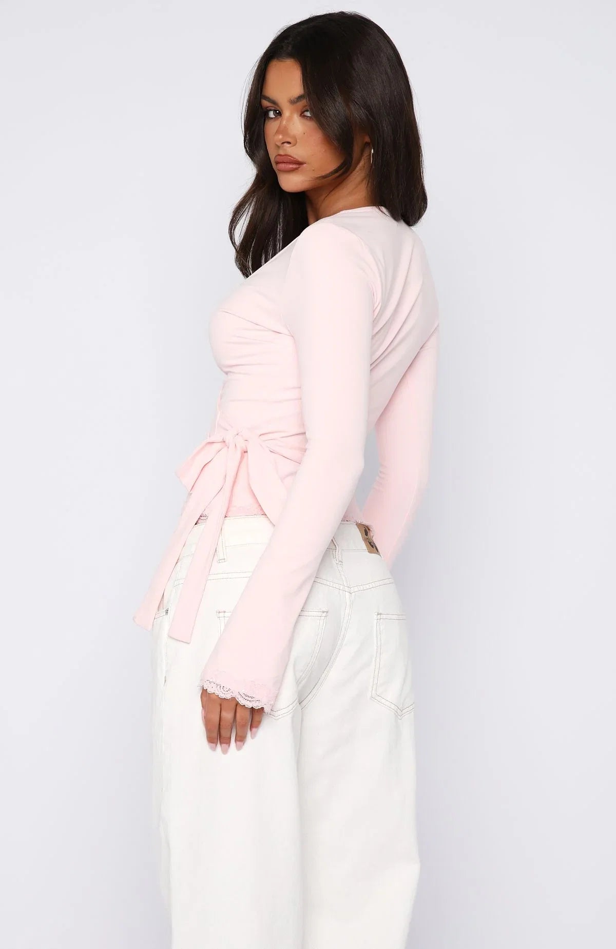 Cater To You Long Sleeve Top Baby Pink