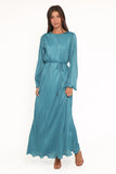 Armena Long Sleeve Maxi Dress Teal