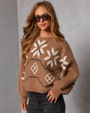 Ice Whisper Knit Fair Isle Snowflake Sweater
