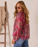 Tide Folk Peasant Boho Top