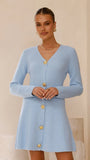 Catarina Long Sleeve Mini Dress Blue