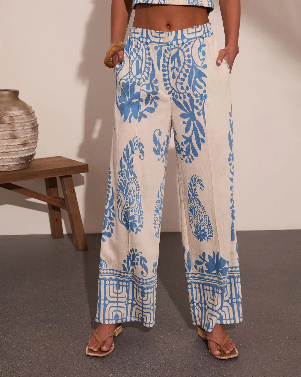 Wildflower Wander Abstract Floral Wide Leg Pants