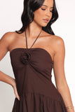 Soleila Halter Maxi Dress Chocolate
