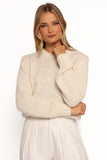 Medora Crewneck Sequin Knit Sweater Ivory