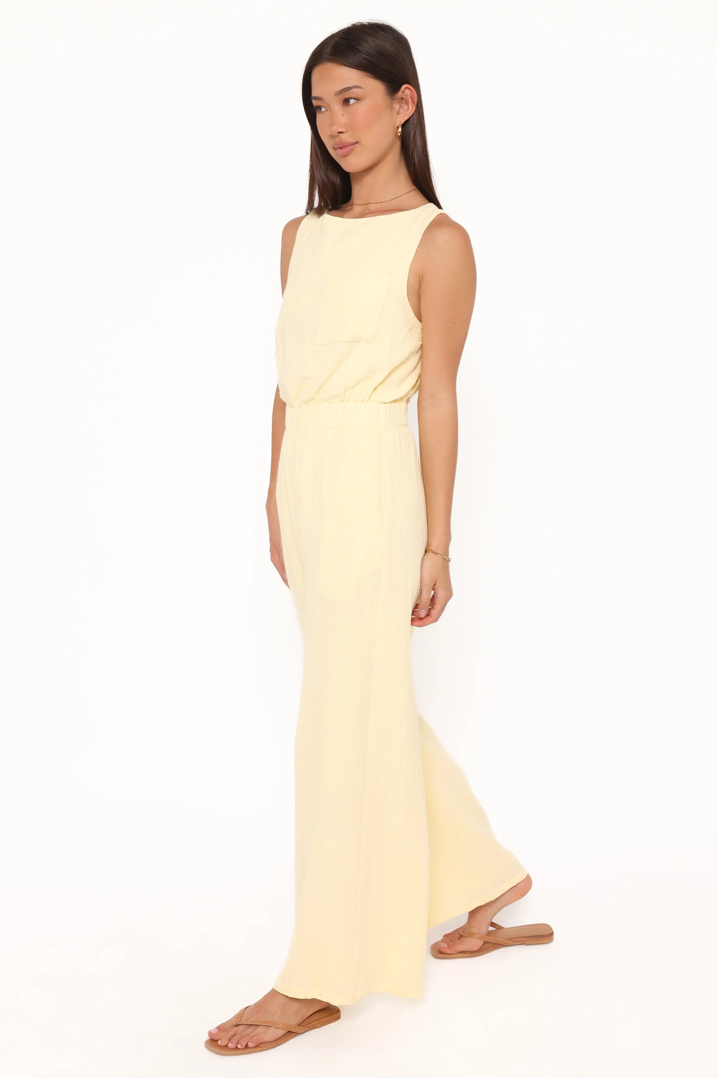 Brenna Cotton Jumpsuit Baby Yellow