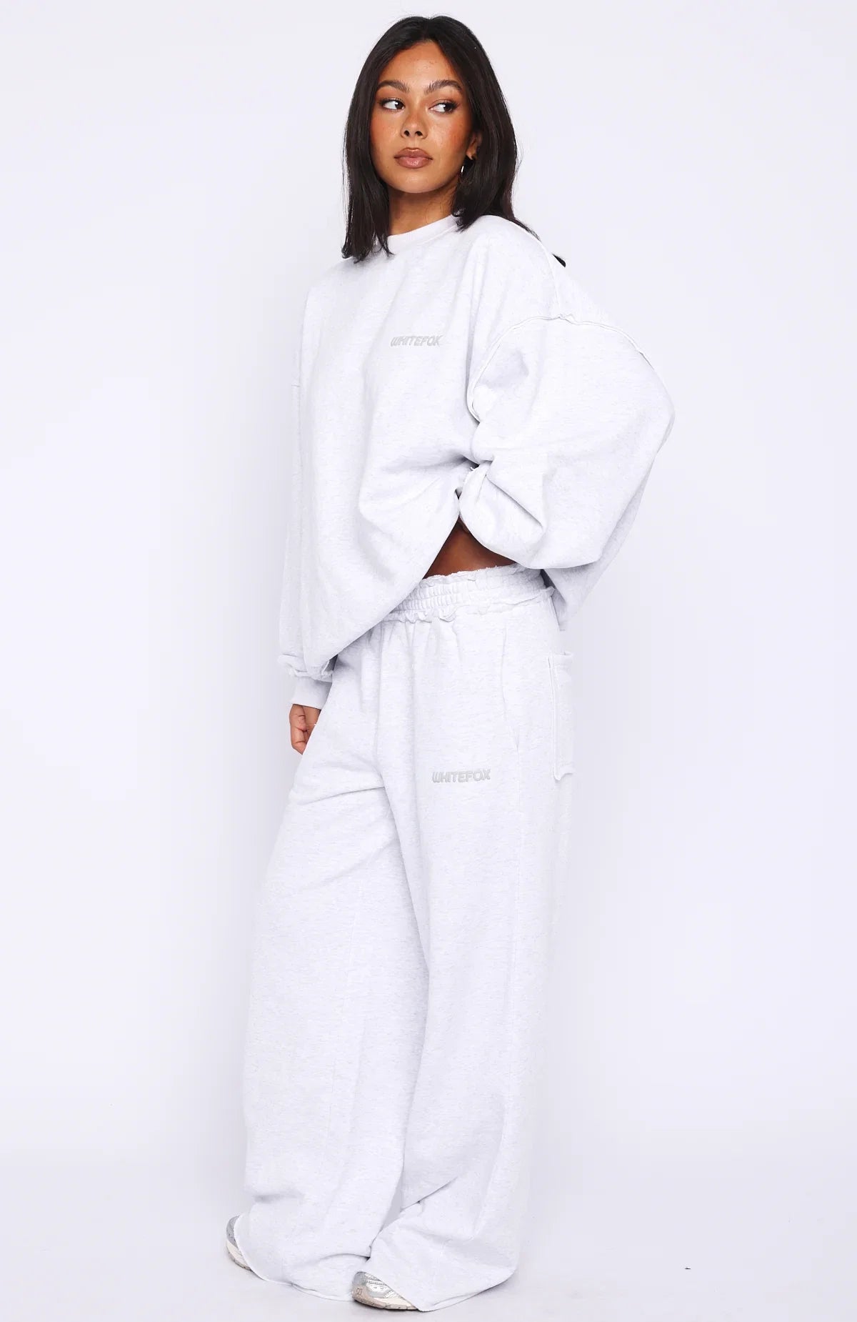 On My Own Terms Wide Leg Sweatpants Grey Marle