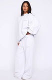 On My Own Terms Wide Leg Sweatpants Grey Marle