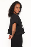 Sorcha Peplum Top Black