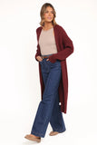 Jasmia Long Cardigan Wine