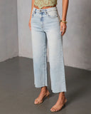 San Gabriel Super Stretch High Rise Cropped Wide Leg Jeans