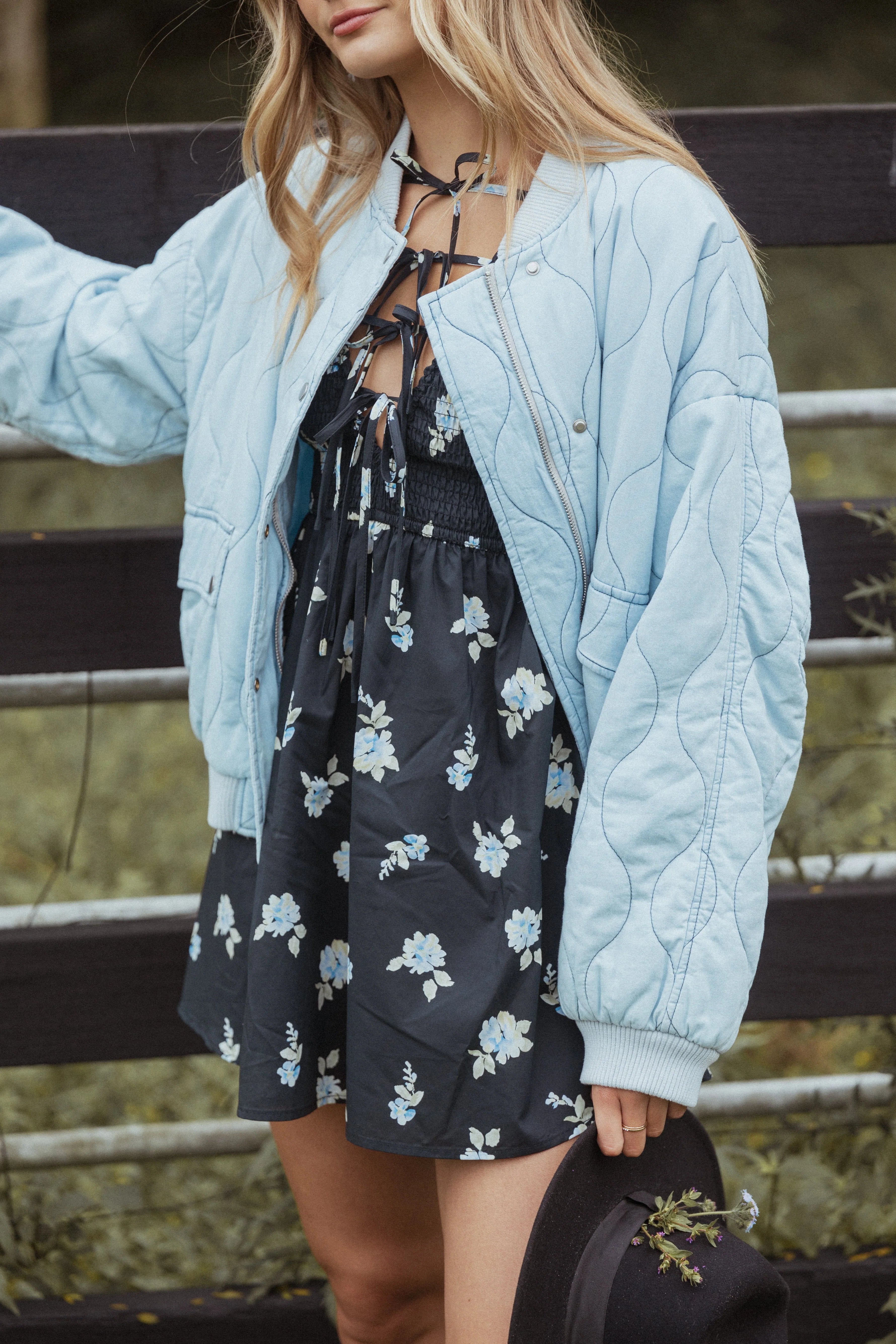 Keah Quilted Jacket Blue