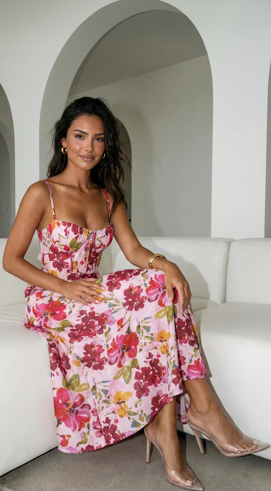 Floréa Bodice Floral Maxi Dress Pink