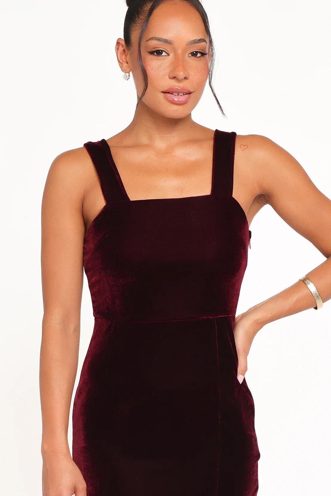 Hyatt Velvet Dress Burgundy