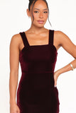 Hyatt Velvet Dress Burgundy