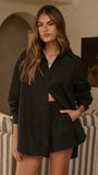 Rebekah Long Sleeve Button Up Shirt Black