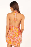 Elyse Halterneck Mini Dress Pink Orange