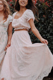 Angelina Skirt Set Pink Broiderie