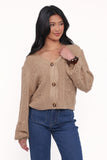 Melody Textured Button Up Cardigan Mushroom