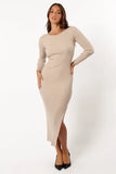 Ainsley Long Sleeve Midi Dress Nude