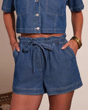 Kylah Paperbag Waist Tie Denim Shorts
