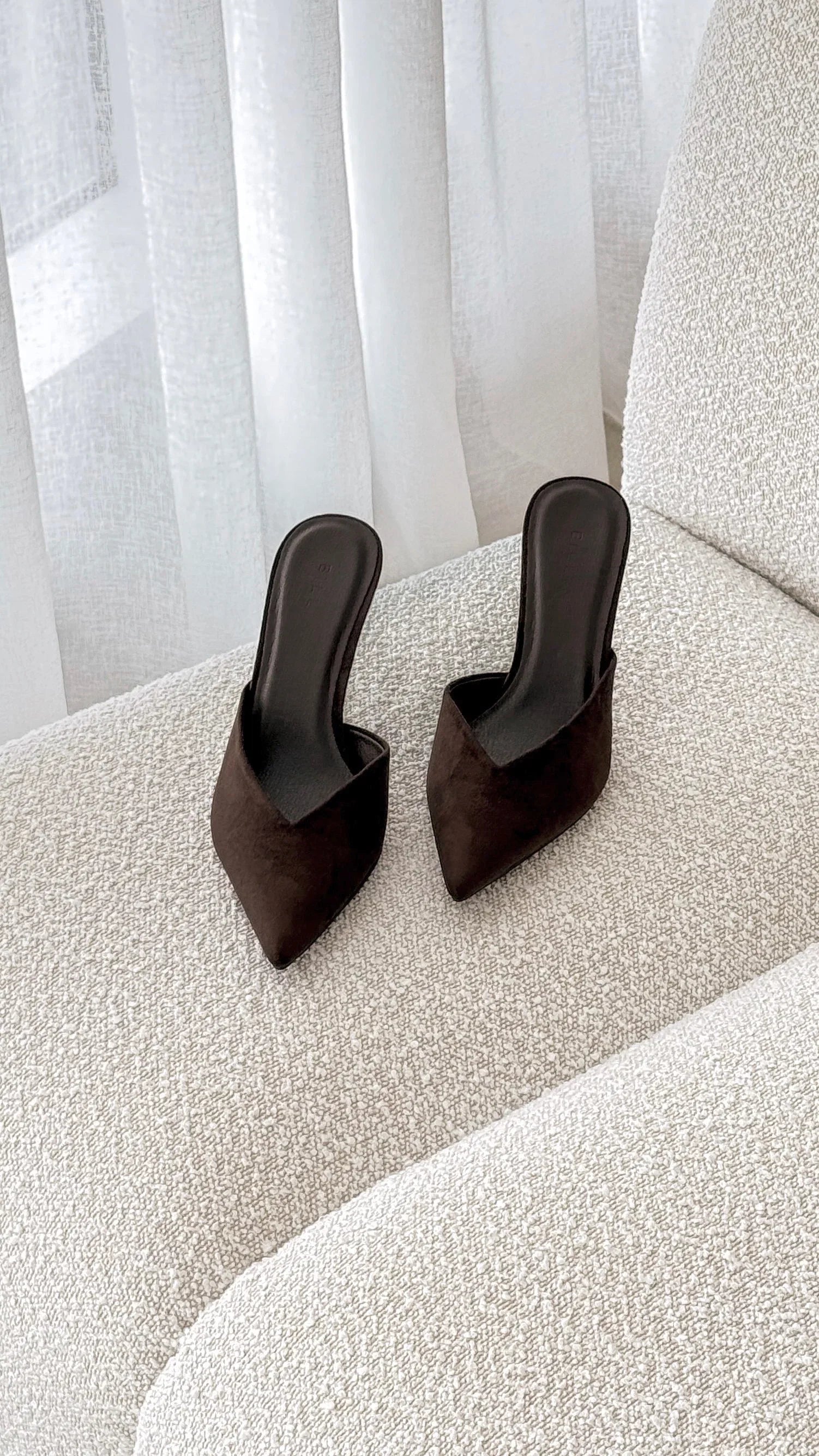Karey Heel Dark Cacao Suede