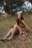 Delphine Maxi Dress Brown Floral