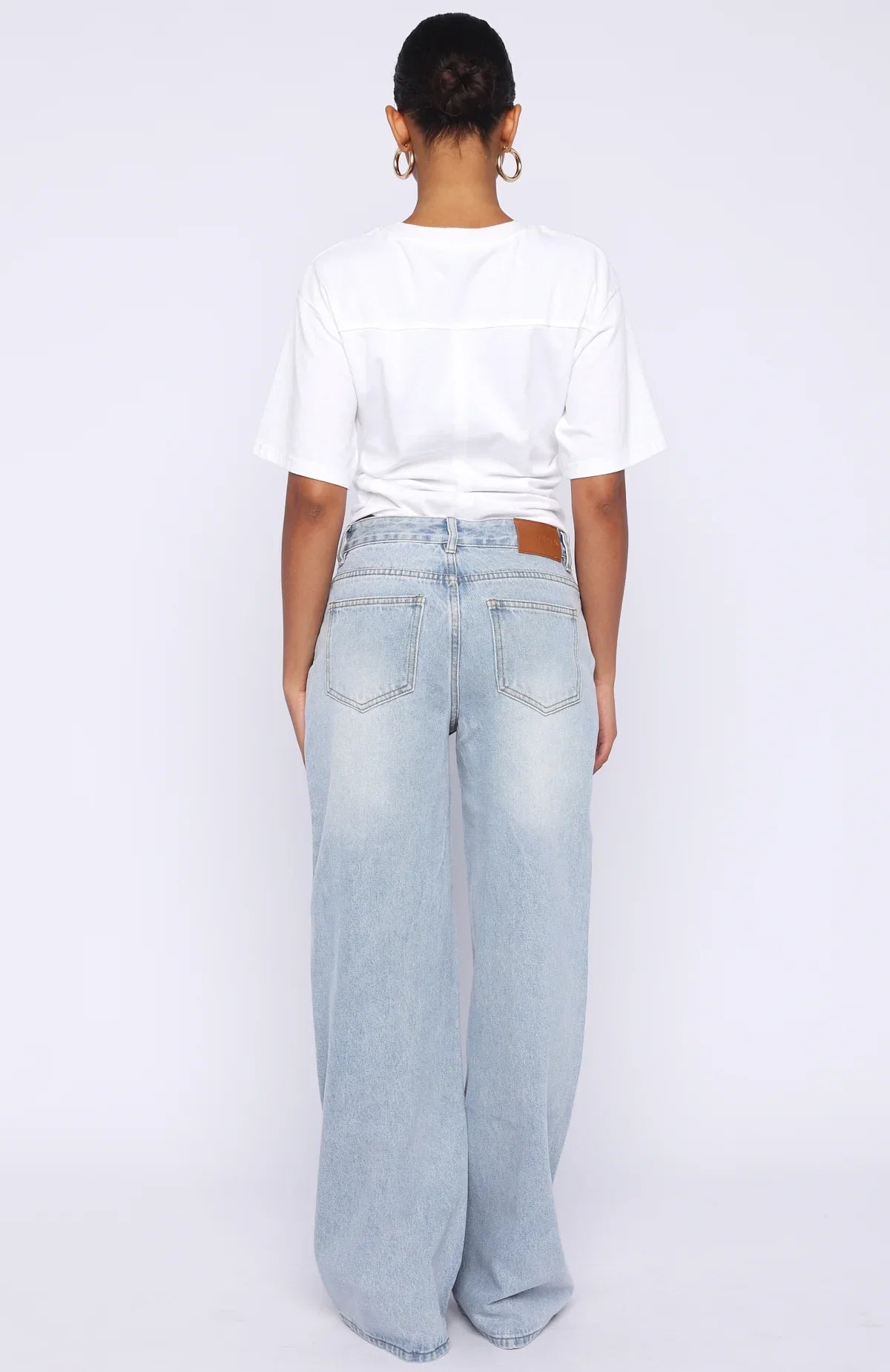 Just My Type Mid Rise Wide Leg Jeans Light Blue