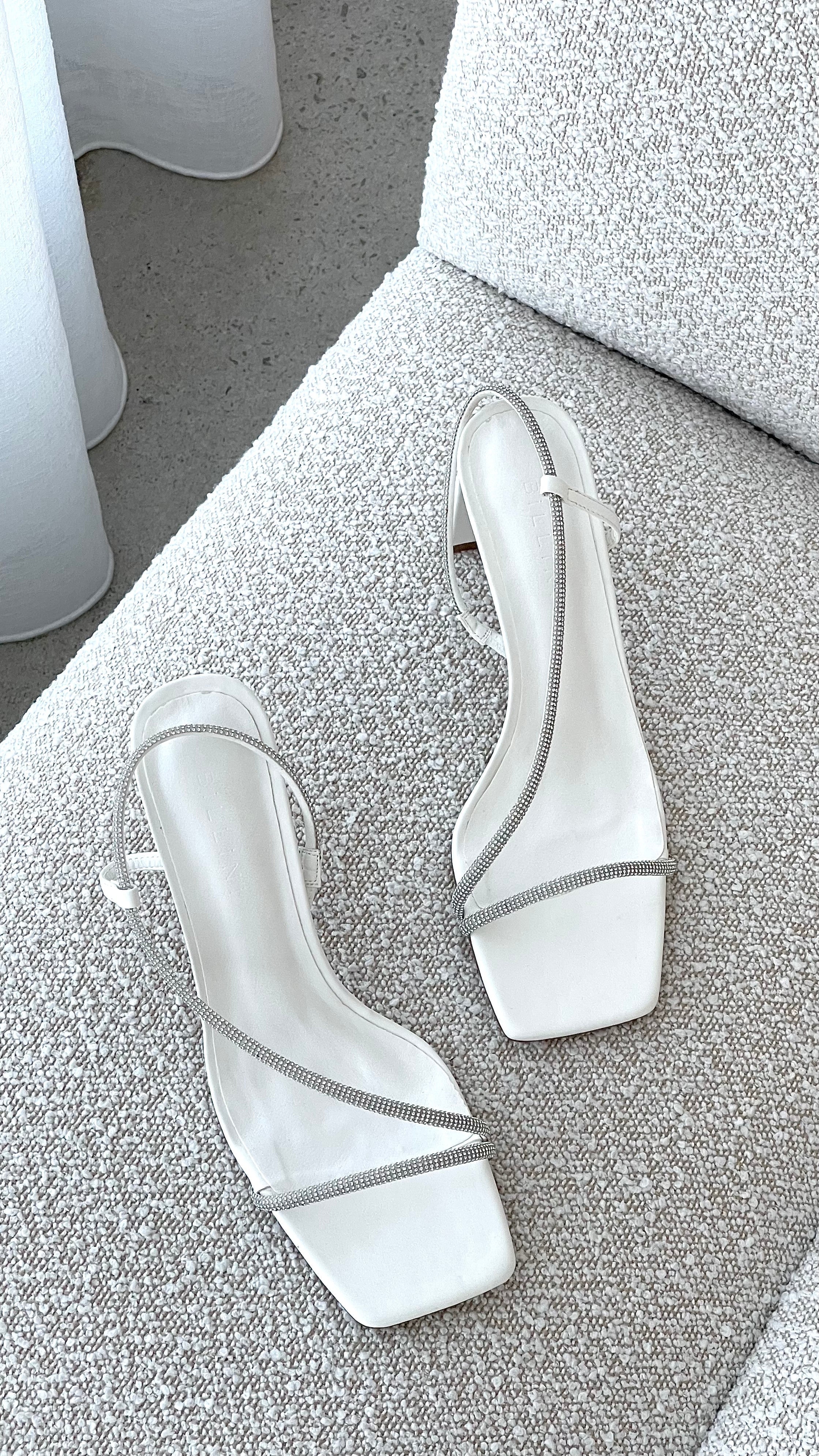 Kaye Heels White Diamante