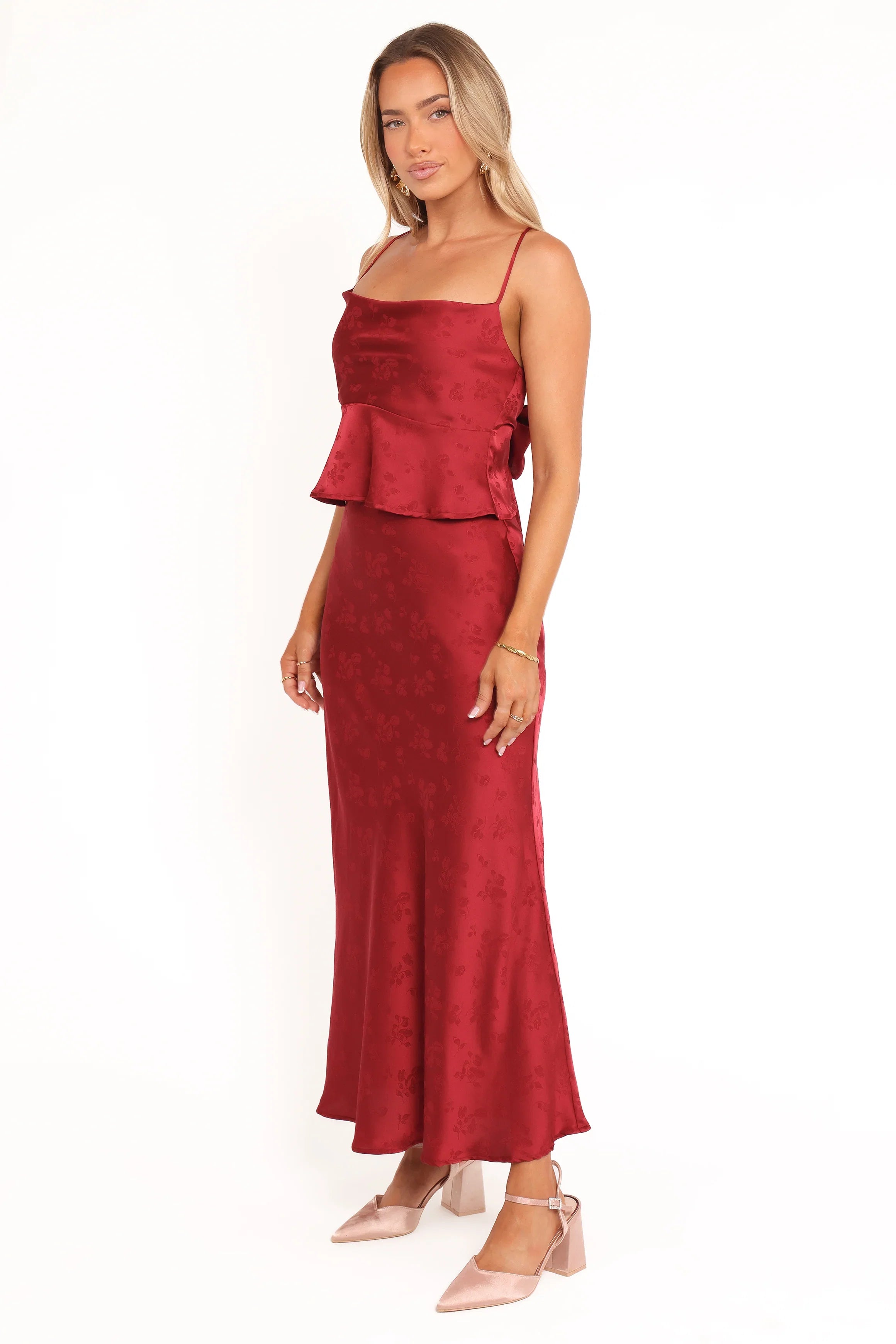 Belle Two Piece Set Burgundy