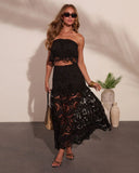 Coastline Energy Floral Eyelet Maxi Skirt