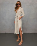 Calm Coast Striped Button Down Shirt Dress