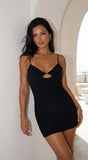 Aurelina Cowl Neck Ruched Mini Dress Black