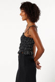 Allison Ruffle Top Black Off White