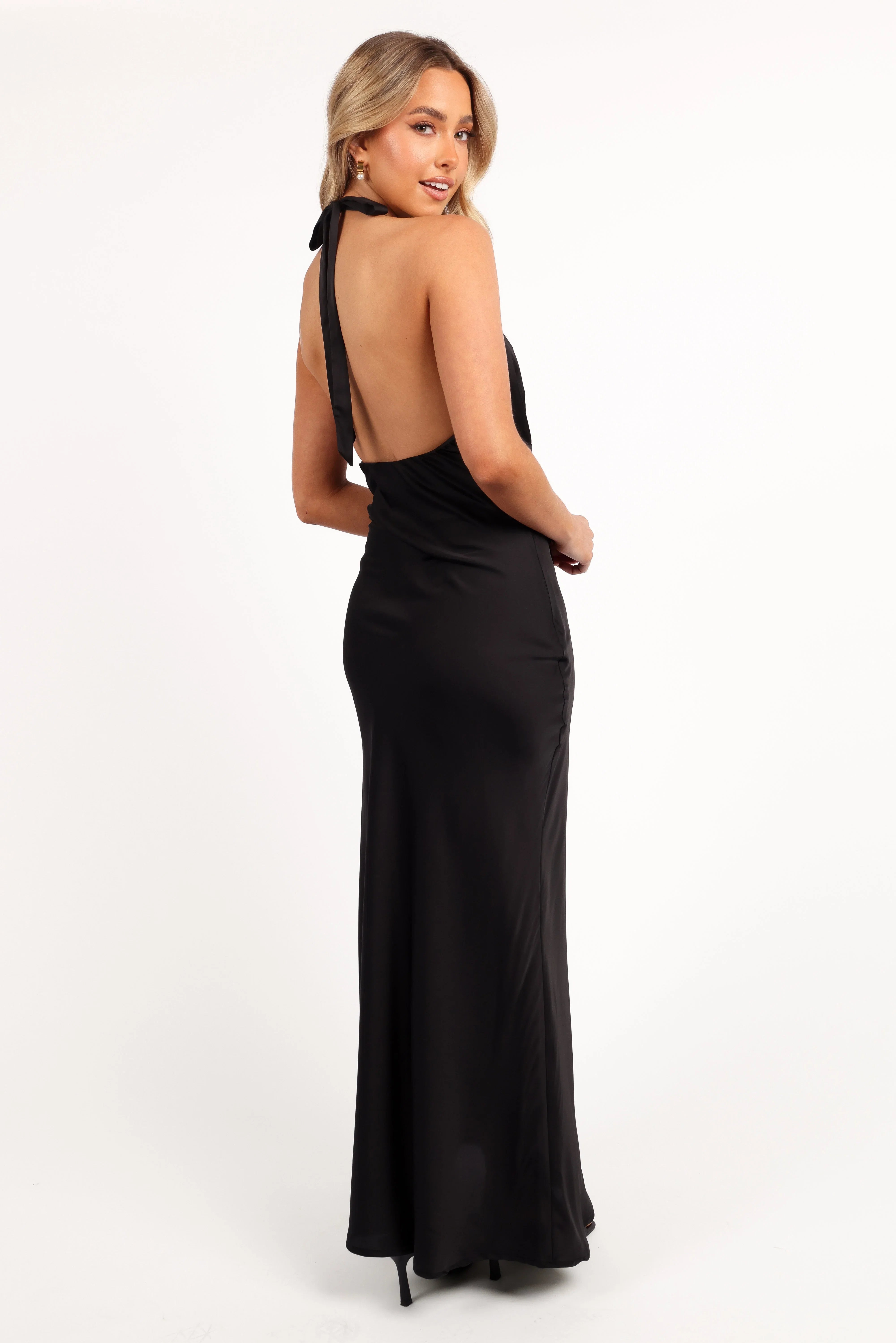 Kalina Halterneck Maxi Dress Black