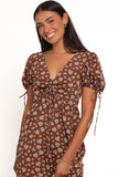 Zina Maxi Dress Brown Ditsy Floral