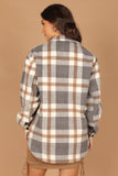 Alex Double Breasted Pocket Shacket Grey Check