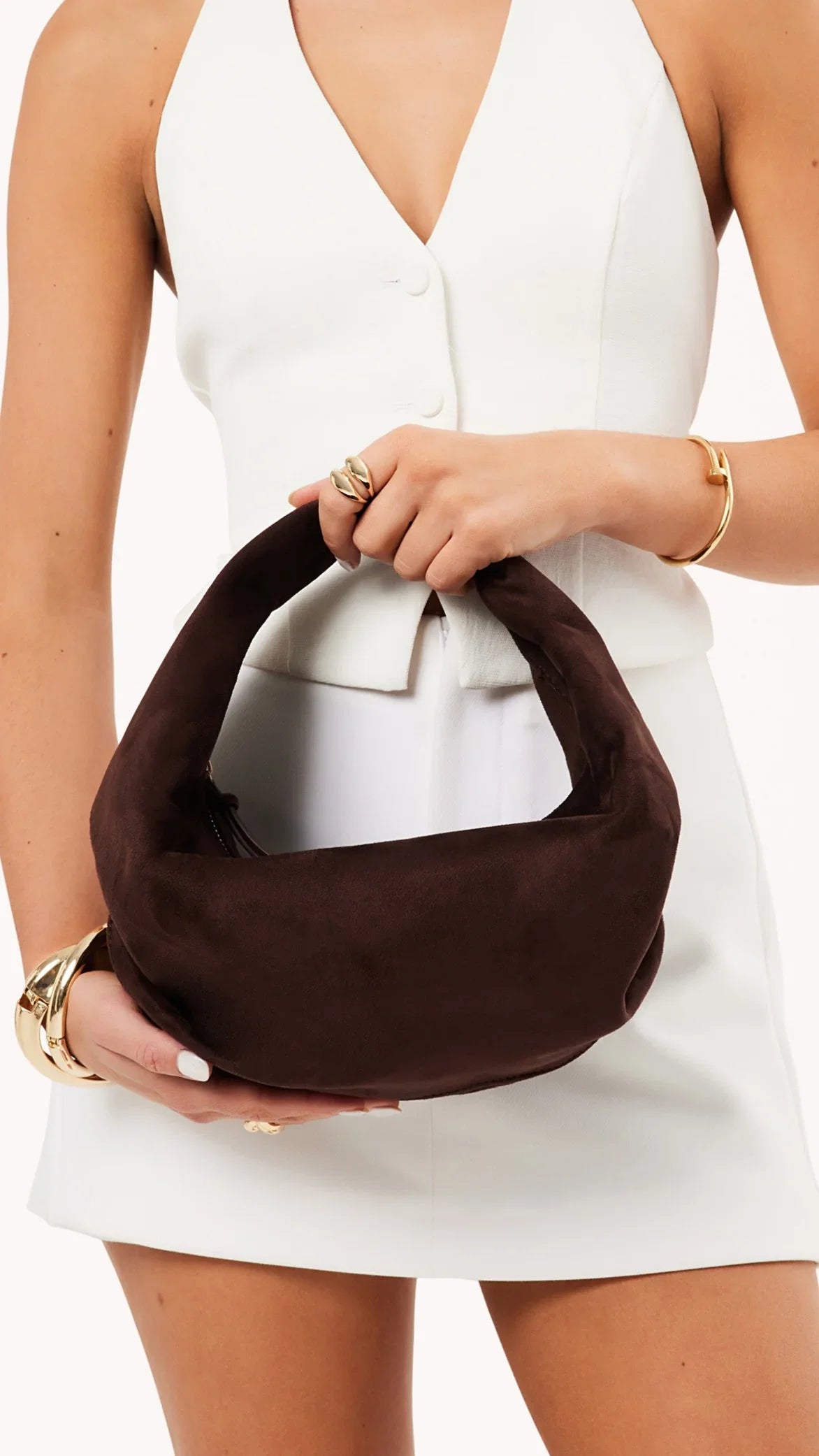 Renee Shoulder Bag Chocolate Suede