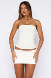 Camp Crush Strapless Bustier Cream Black Polka Dot