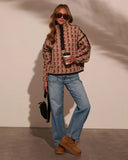 Pauleen Sherpa Floral Quarter Zip Sweatshirt