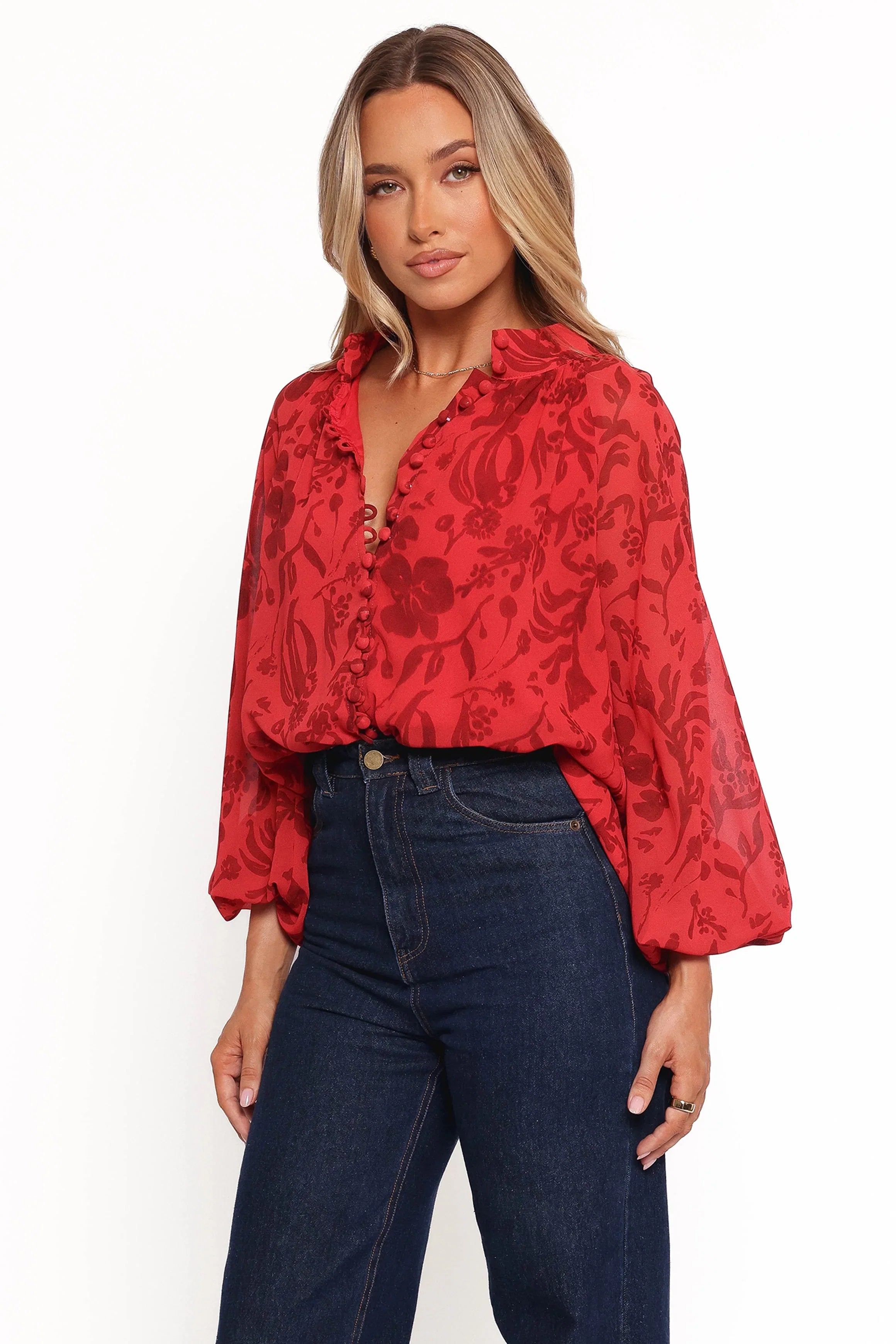 Marni Top Red Floral