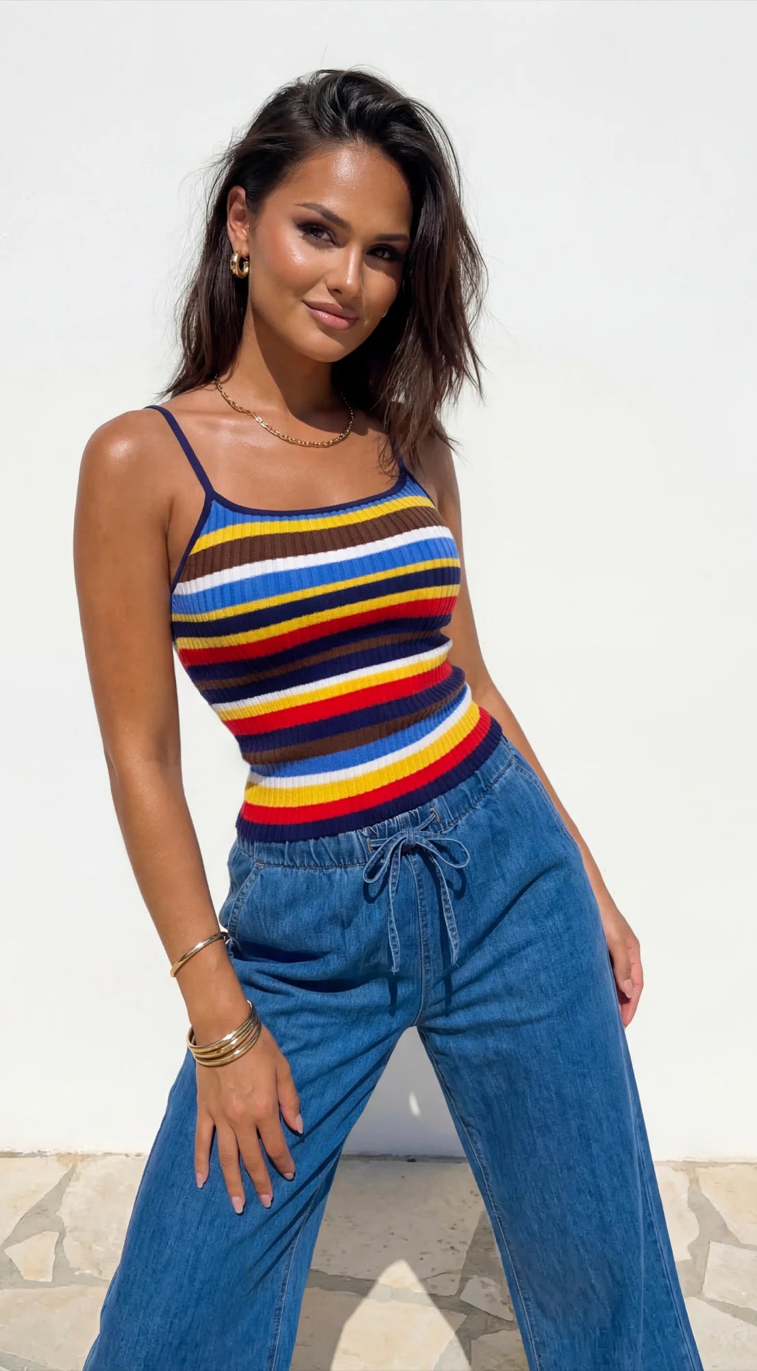 Laguna Wide Leg Denim Pants Blue