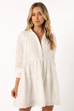 Delia Long Sleeve Mini Dress White