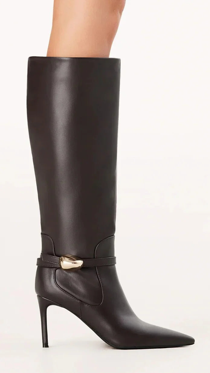 Druella Heeled Boot Dark Cacao