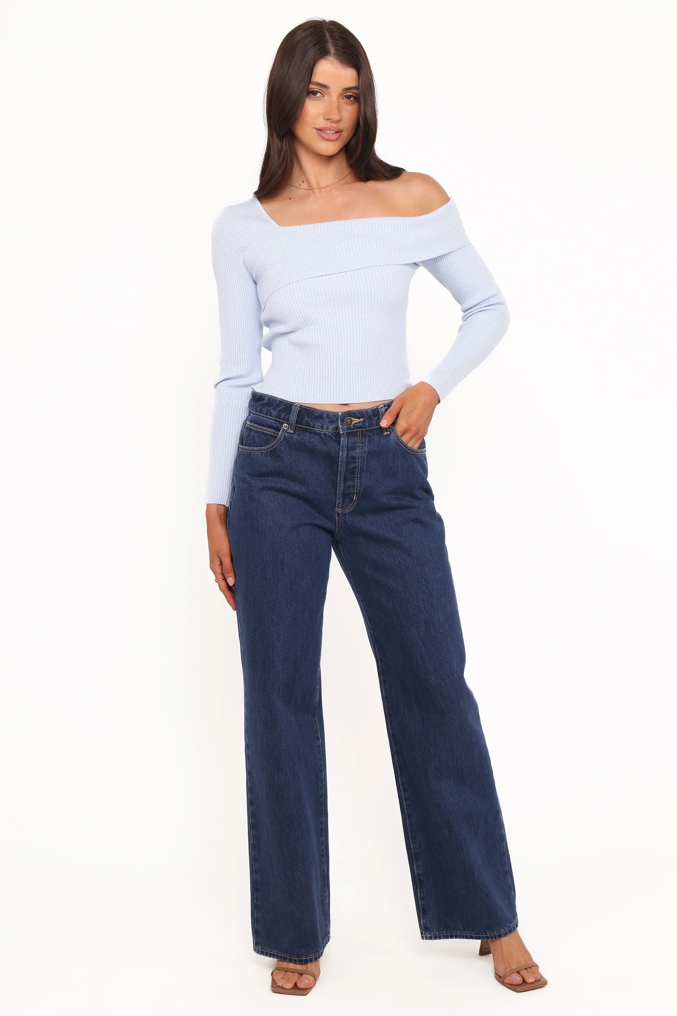 Aleena Knit Top Light Blue