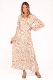 Riba Midi Dress Brown Paisley