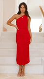 Alaina Midi Dress Red