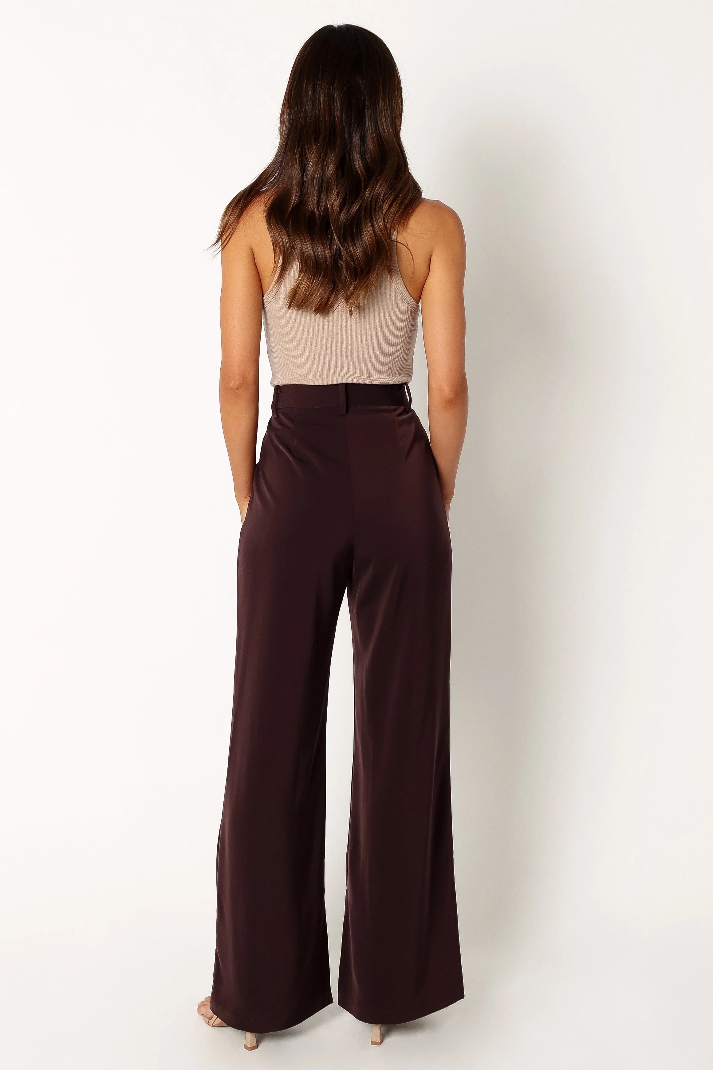 Neveah Silky Wide Leg Trousers Merlot