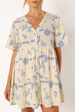 Elias Mini Dress Beige Blue