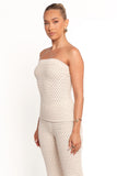 Fonte Strapless Knit Top Cream