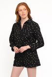 Niqui Long Sleeve Romper Black Cream